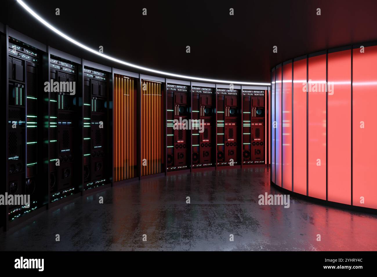 3d illustration. Concept interior of a AI data center or server Stock ...