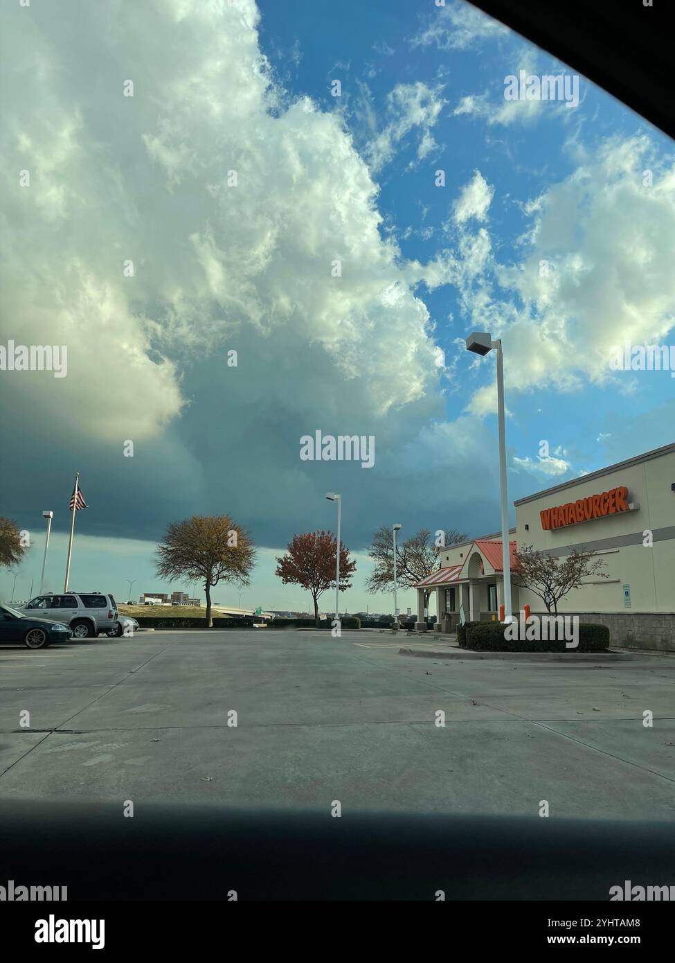 Weather cloud formation at a Whataburger in Arlington, TX - Smartphone Captured Stock Image