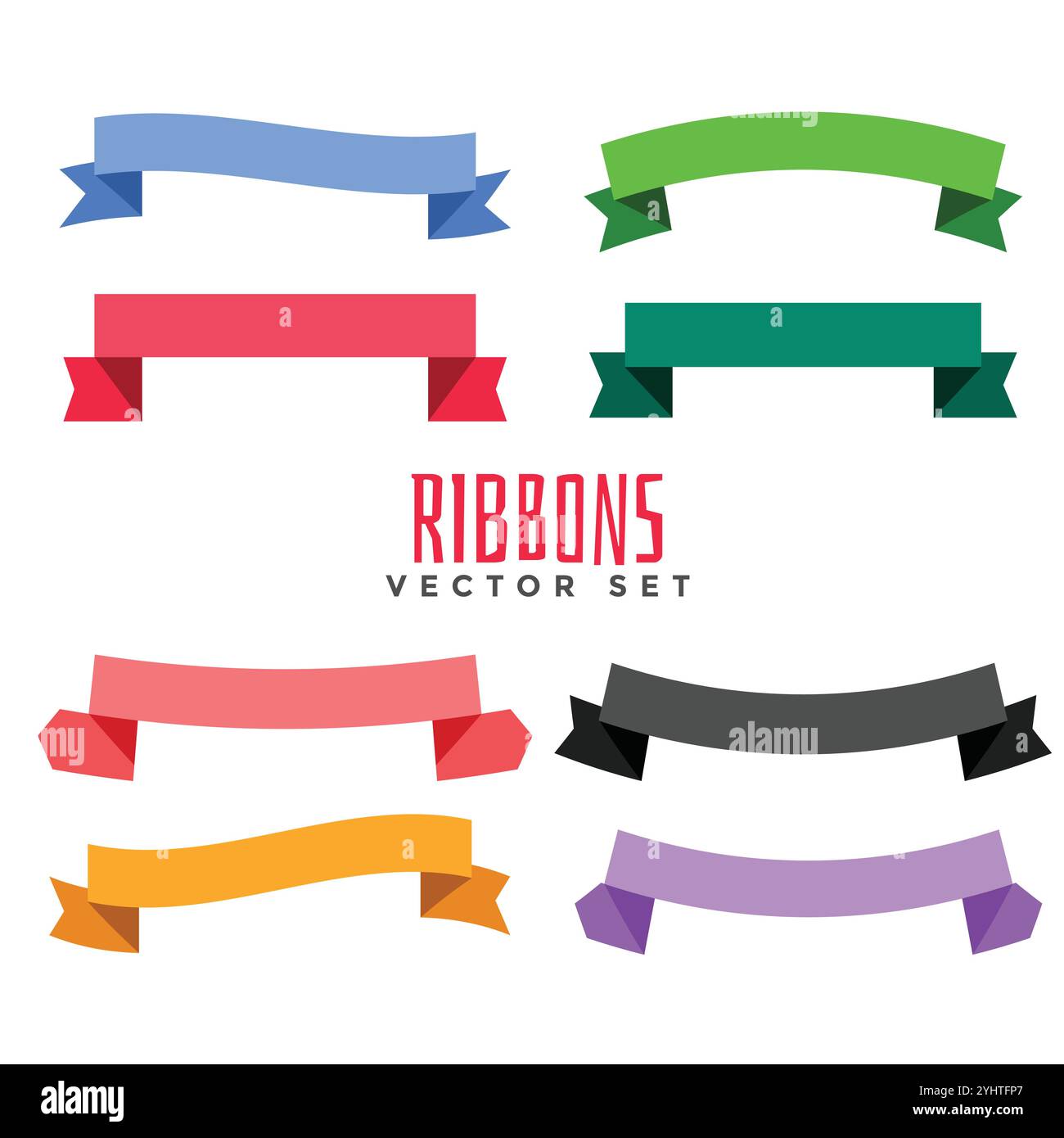Split Color Ribbon Flat ribbons Cut Out Stock Images & Pictures - Alamy