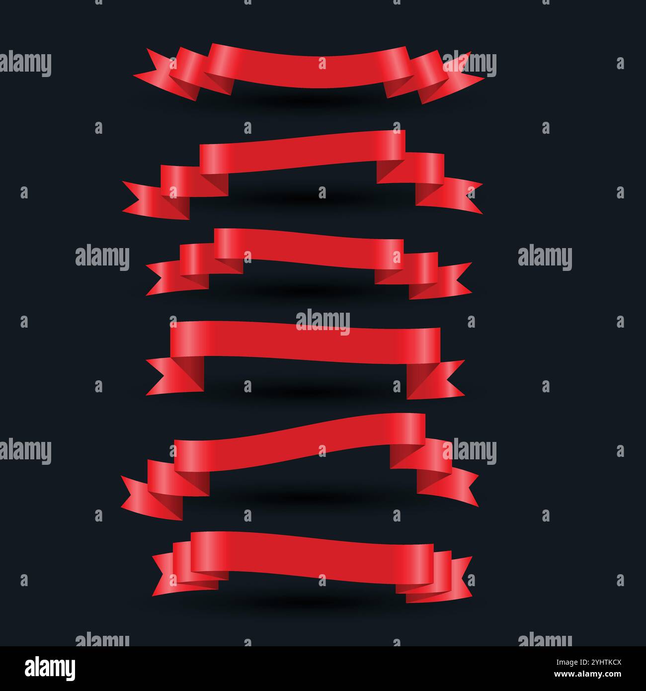 3d realistic red shiny ribbons set Stock Vector Image & Art - Alamy