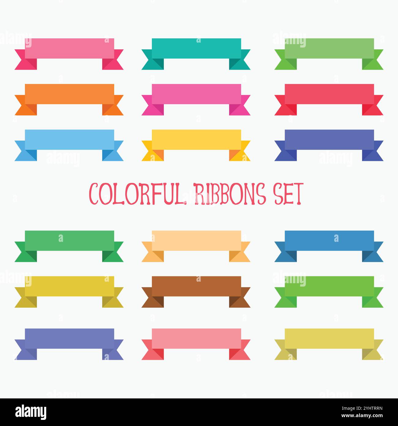 big set of flat colorful ribbons banner Stock Vector Image & Art - Alamy