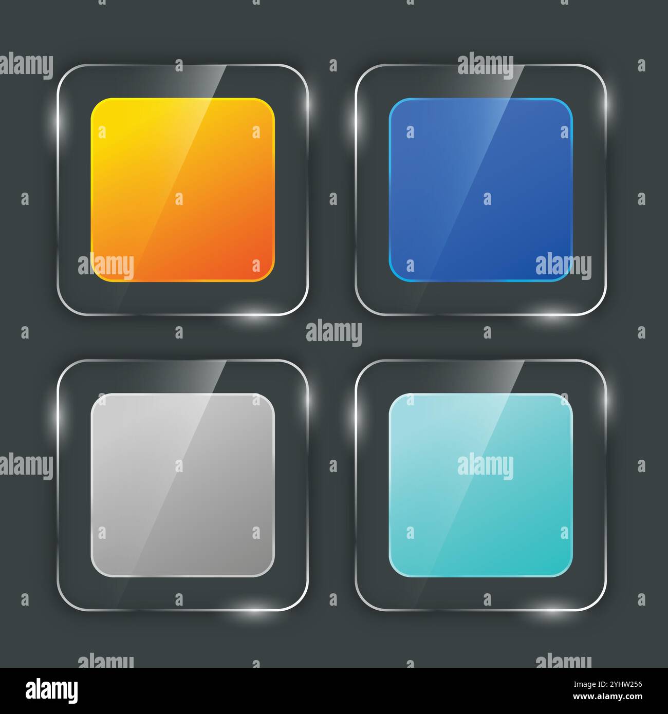 stylish glossy glass buttons set Stock Vector Image & Art - Alamy