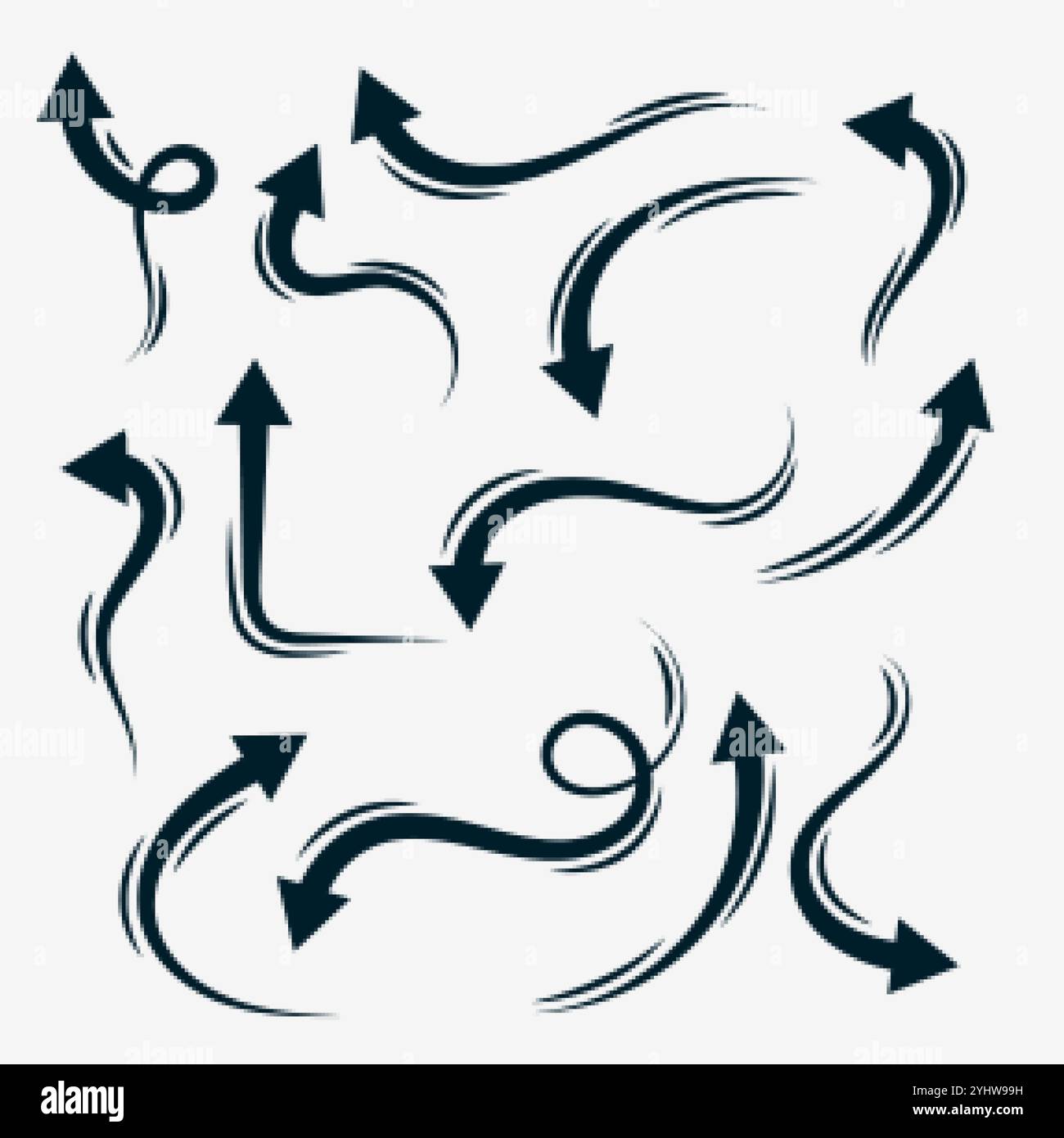 hand drawn arrows collection in doodle style Stock Vector Image & Art ...