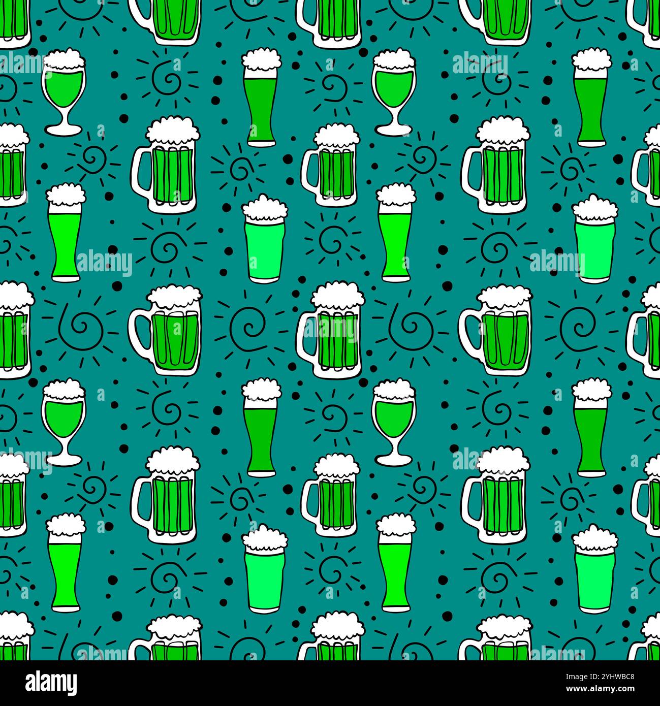 Beer seamless octoberfest pattern for wrapping paper and menu and ...