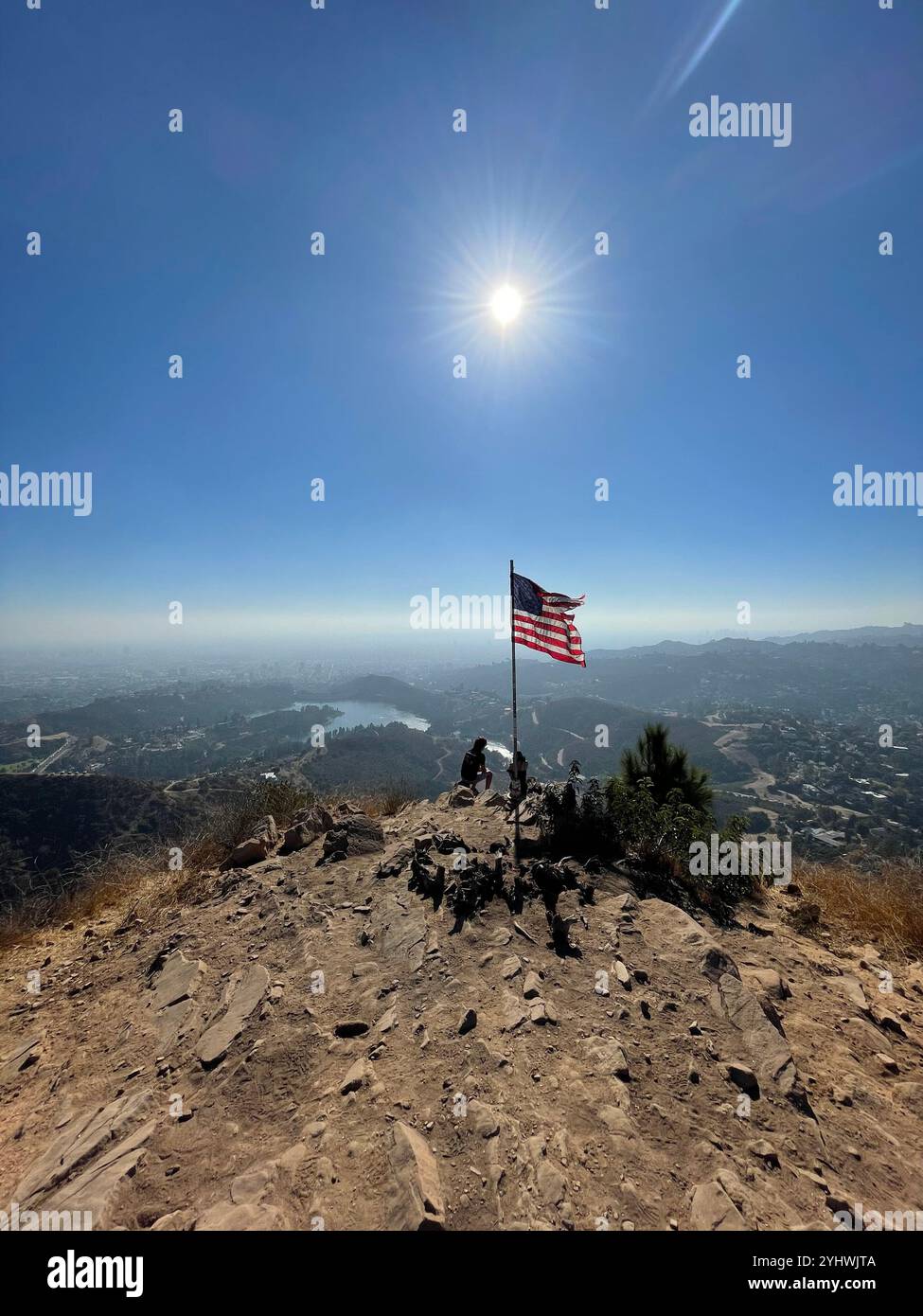 Moments at a bar, patriotic mountaintop, tea - Smartphone Captured Stock Image