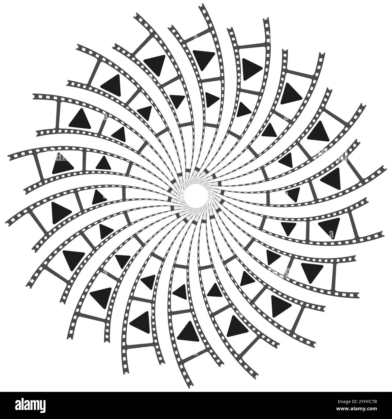 Film spiral. Retro movie reel. Circular frames. Vector illustration ...