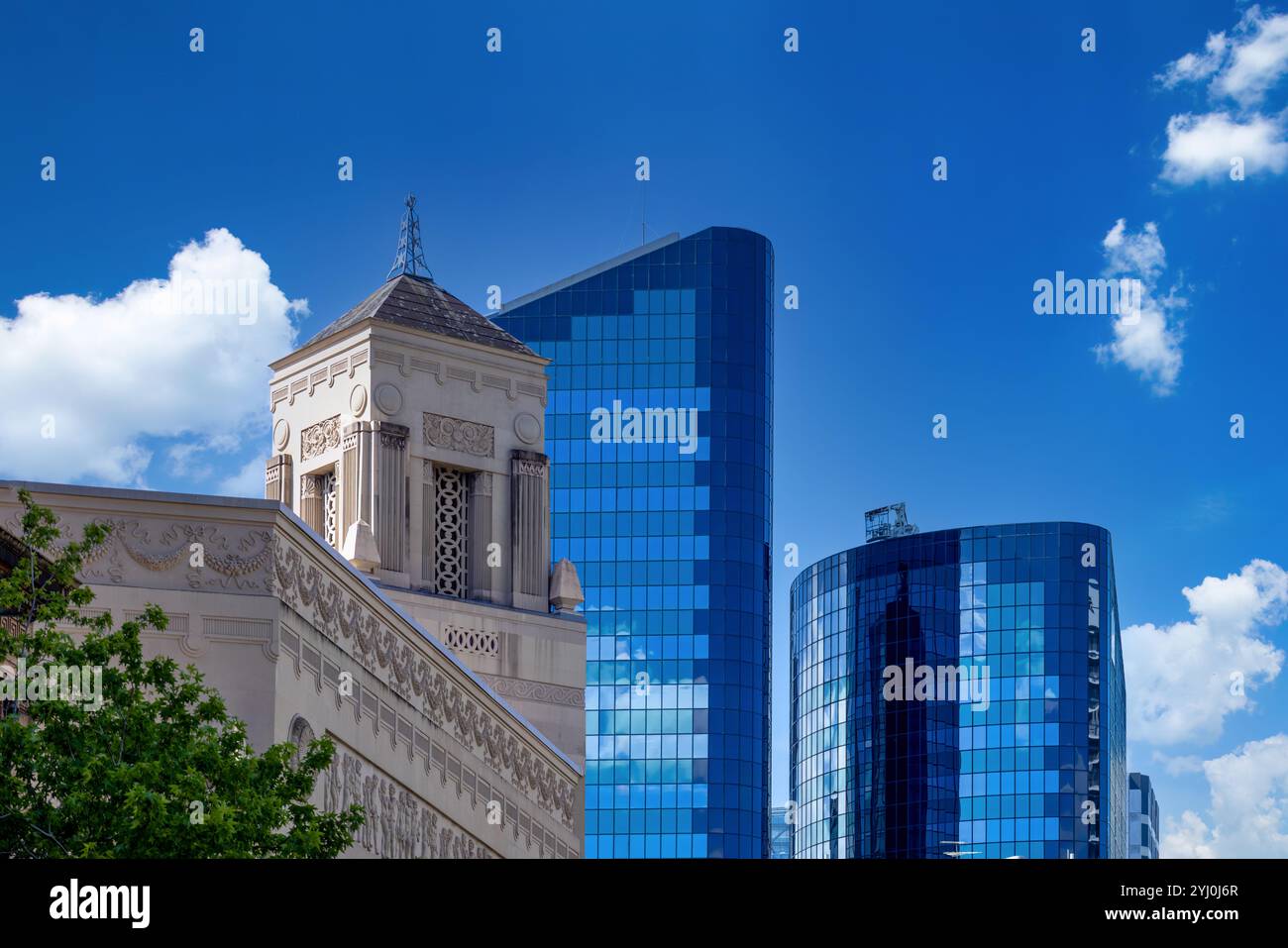 Scenic panoramic views of Auckland skyline and financial downtown city center. Stock Photo