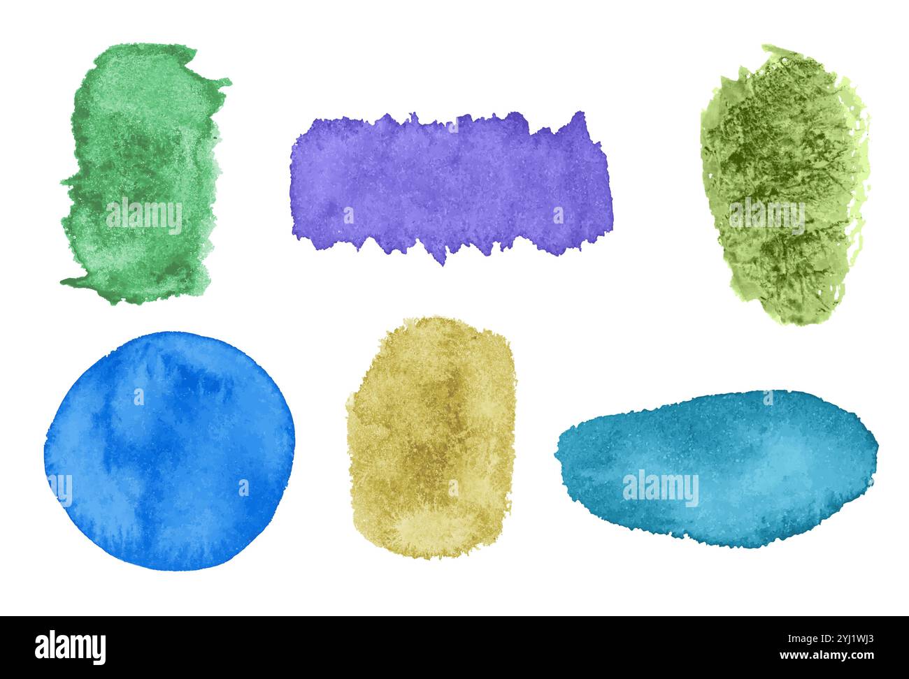Watercolor blot backgrounds bundle. Brush stroke abstract shapes set ...