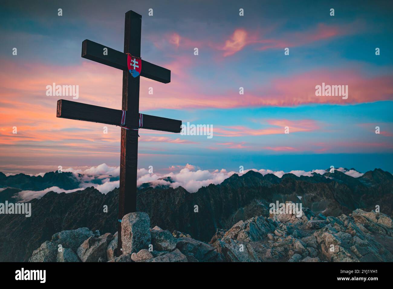 Sunset Battle Over Krivan Peak in the High Tatras, with the Double ...