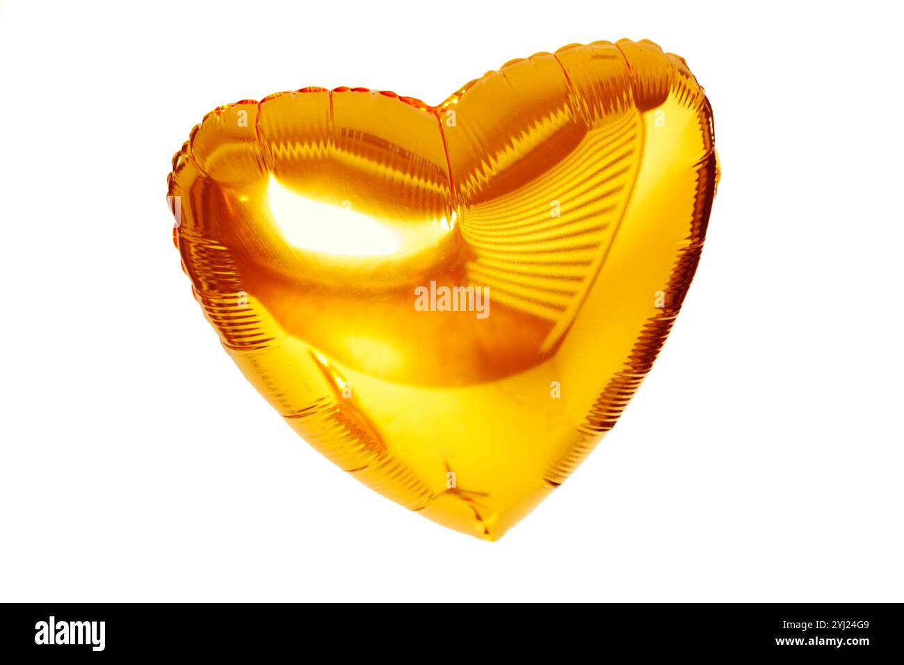 gold big heart metallic balloon isolated on white Stock Photo - Alamy