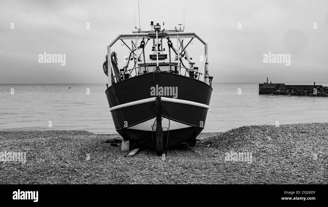 Fishing boat landscape view Black and White Stock Photos & Images - Alamy