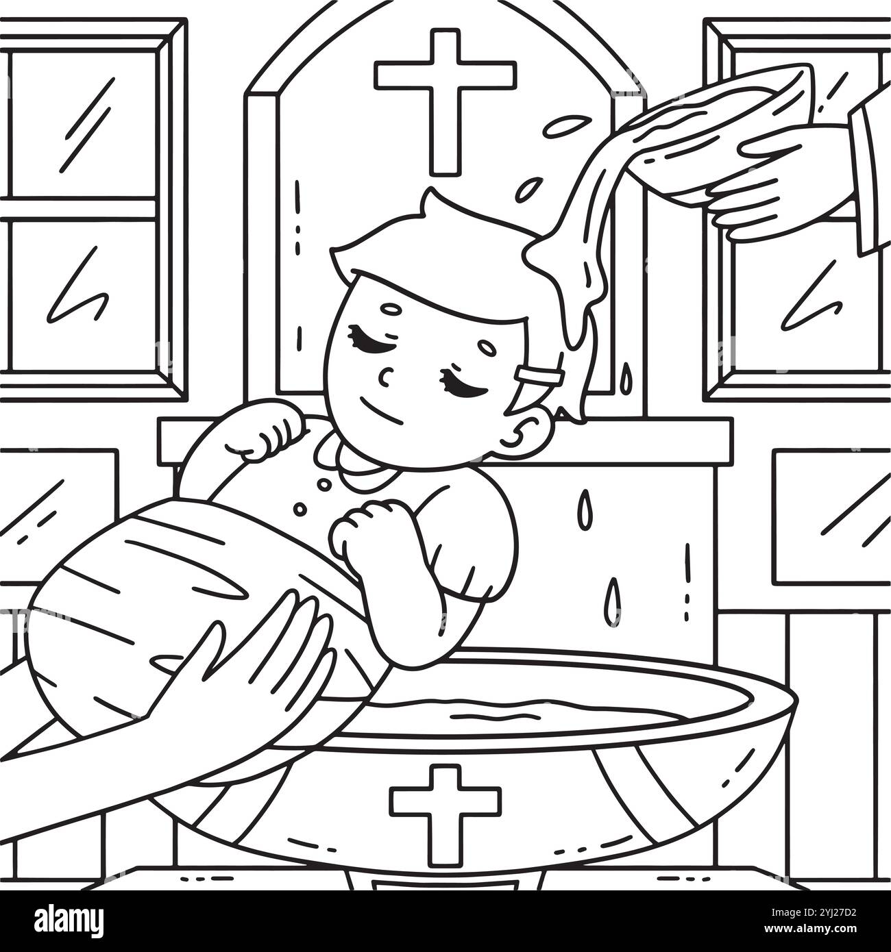 Baptism Baby Being Baptized Coloring - Baptism Baby Being Baptized Coloring Page For Kids 2YJ27D2 