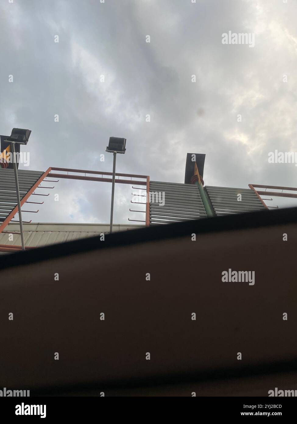 In the car, waiting, daydreaming, calm before the storm - Smartphone Captured Stock Image