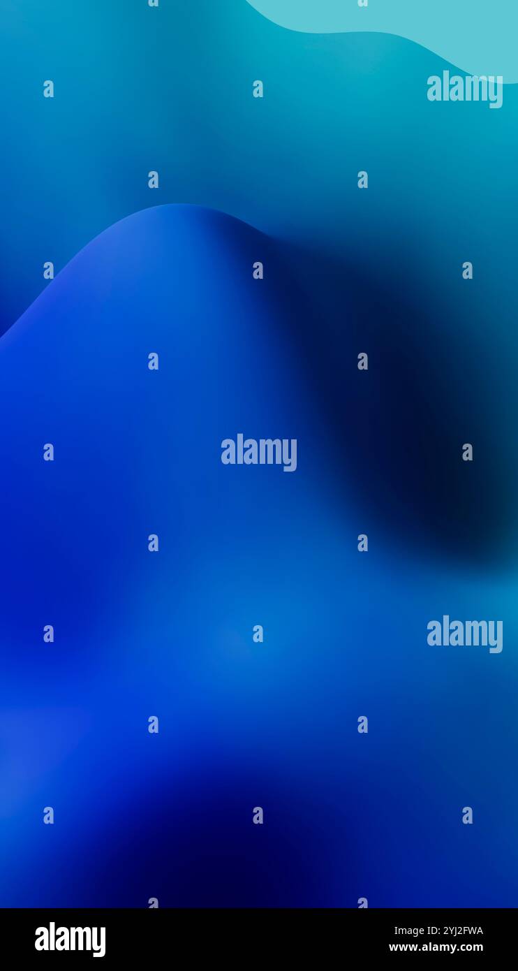 Abstract blue waves on a gradient background with smooth flowing lines ...