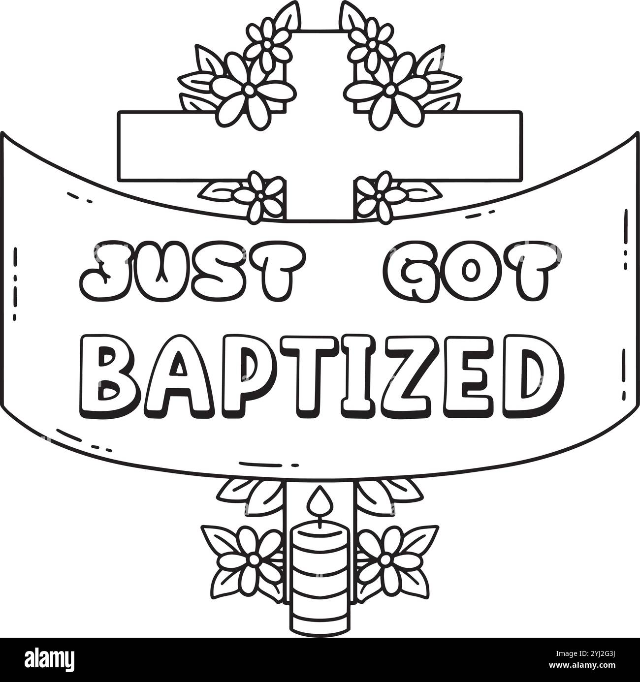 Baptism Just Got Baptized Isolated Coloring Page Stock Vector Image ...