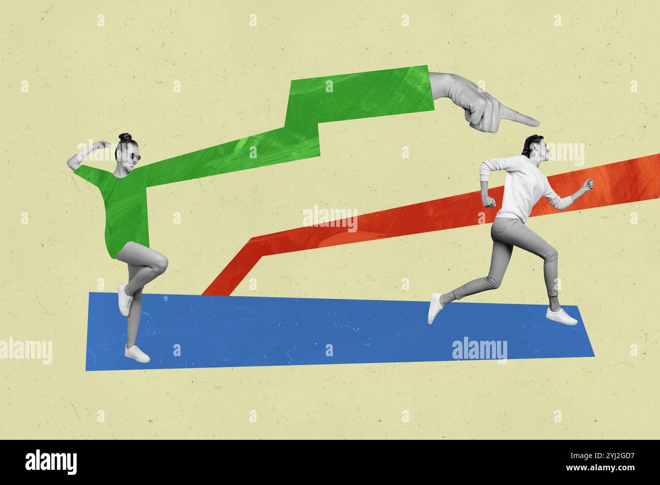 Composite trend artwork 3D sketch image photo collage of arrow stats ...