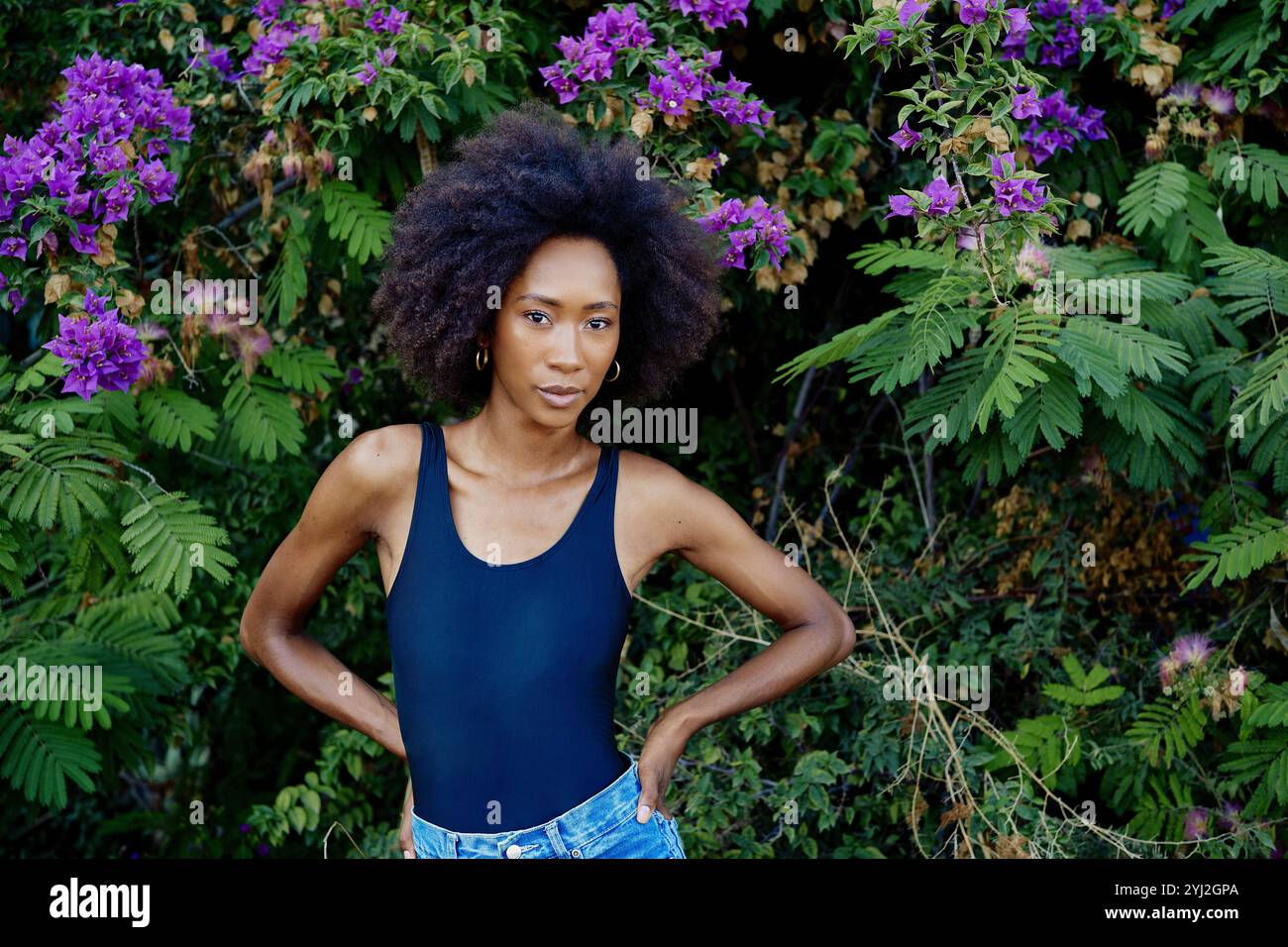 African woman afro bush hi-res stock photography and images - Alamy