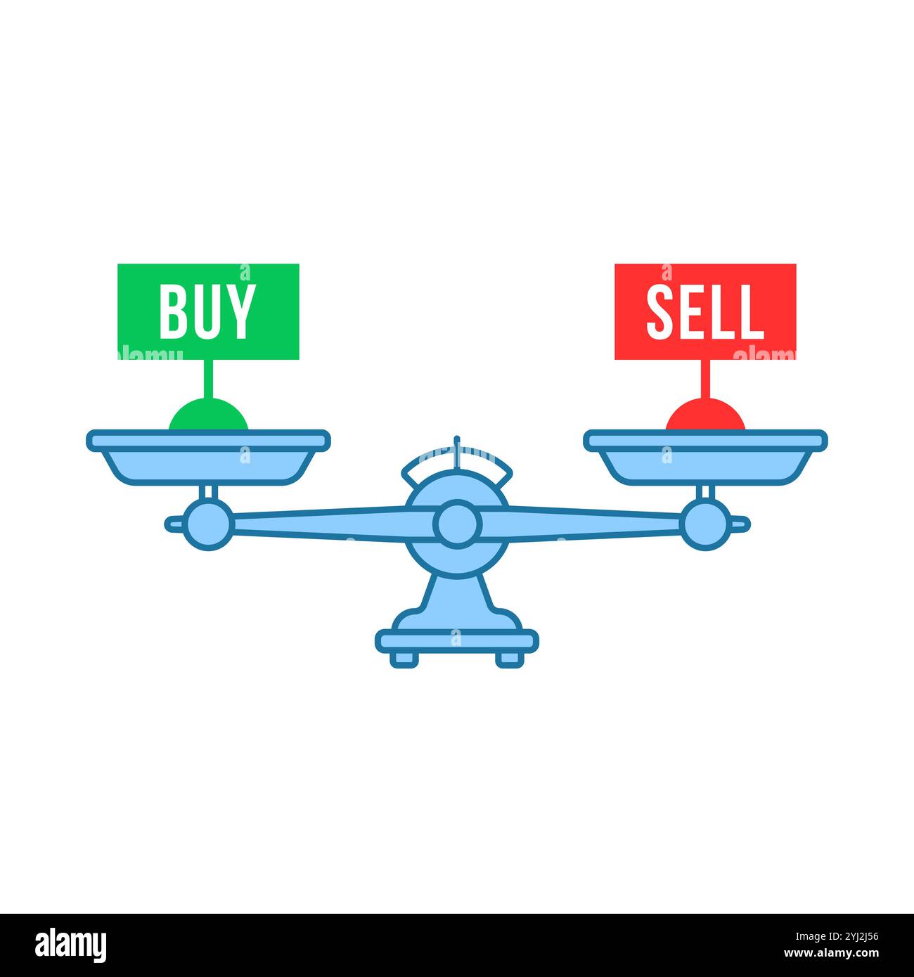 linear scale with buy and sell nameplates Stock Vector