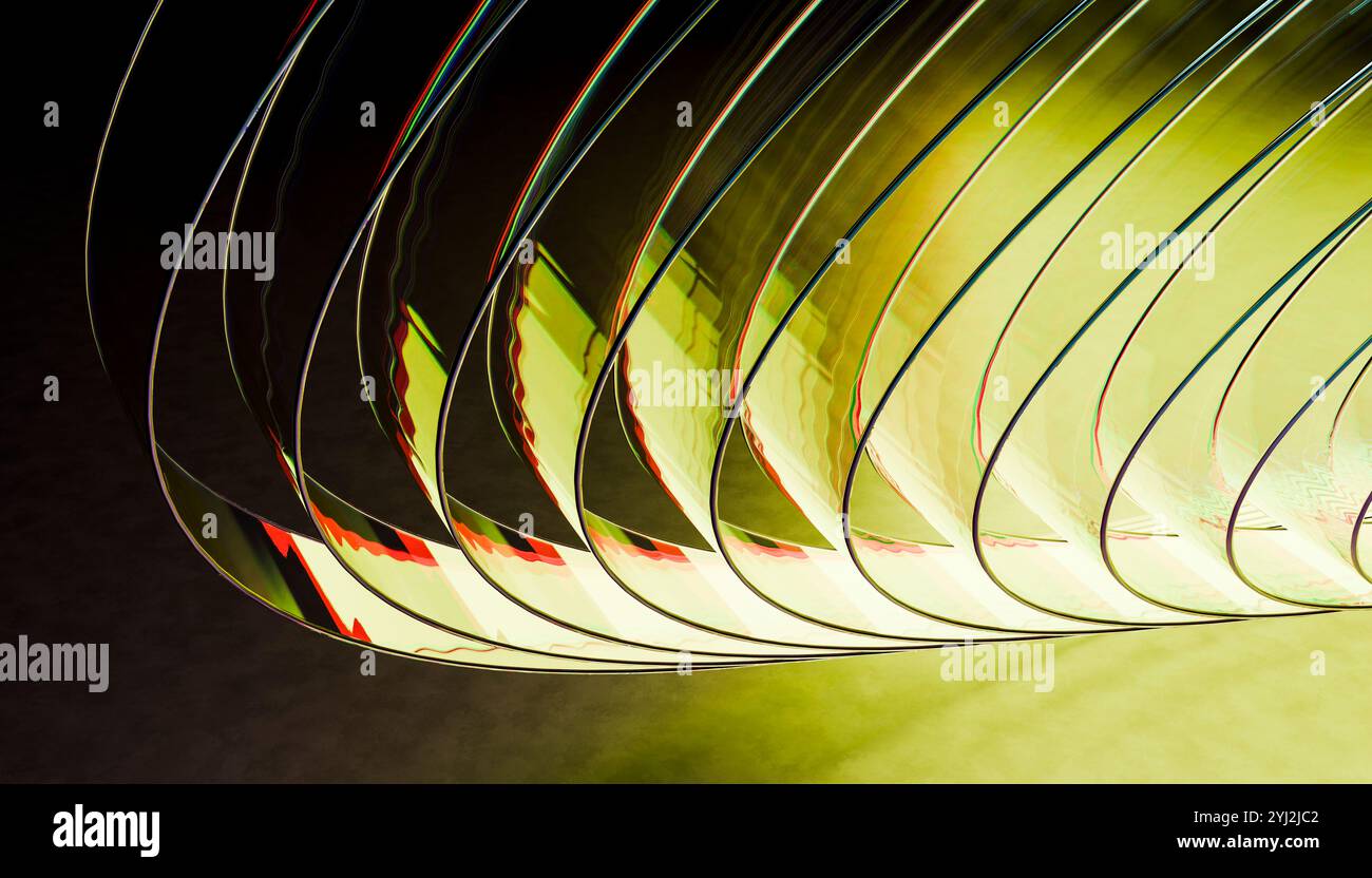 Stacked sheets of paper with a green and black gradient background ...