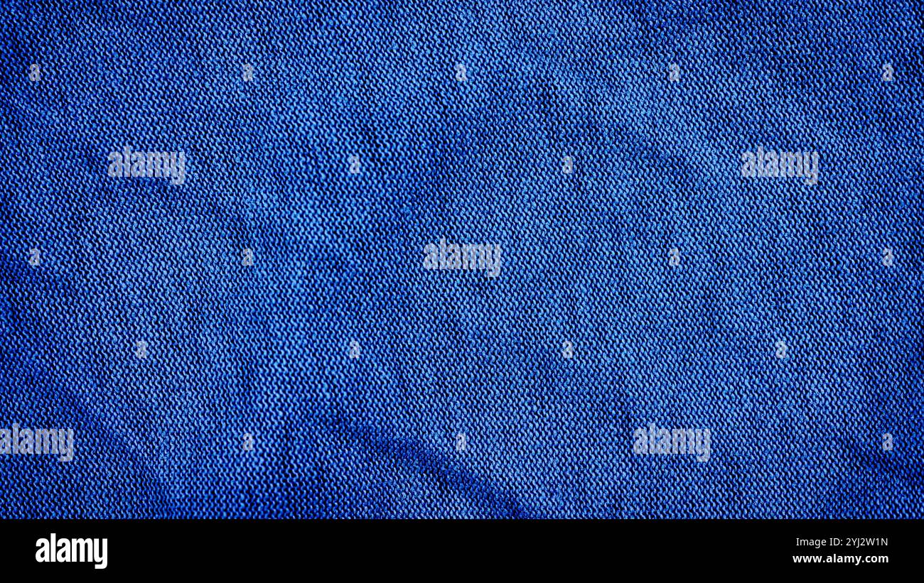 pleated blue cotton material. texture or background Stock Photo