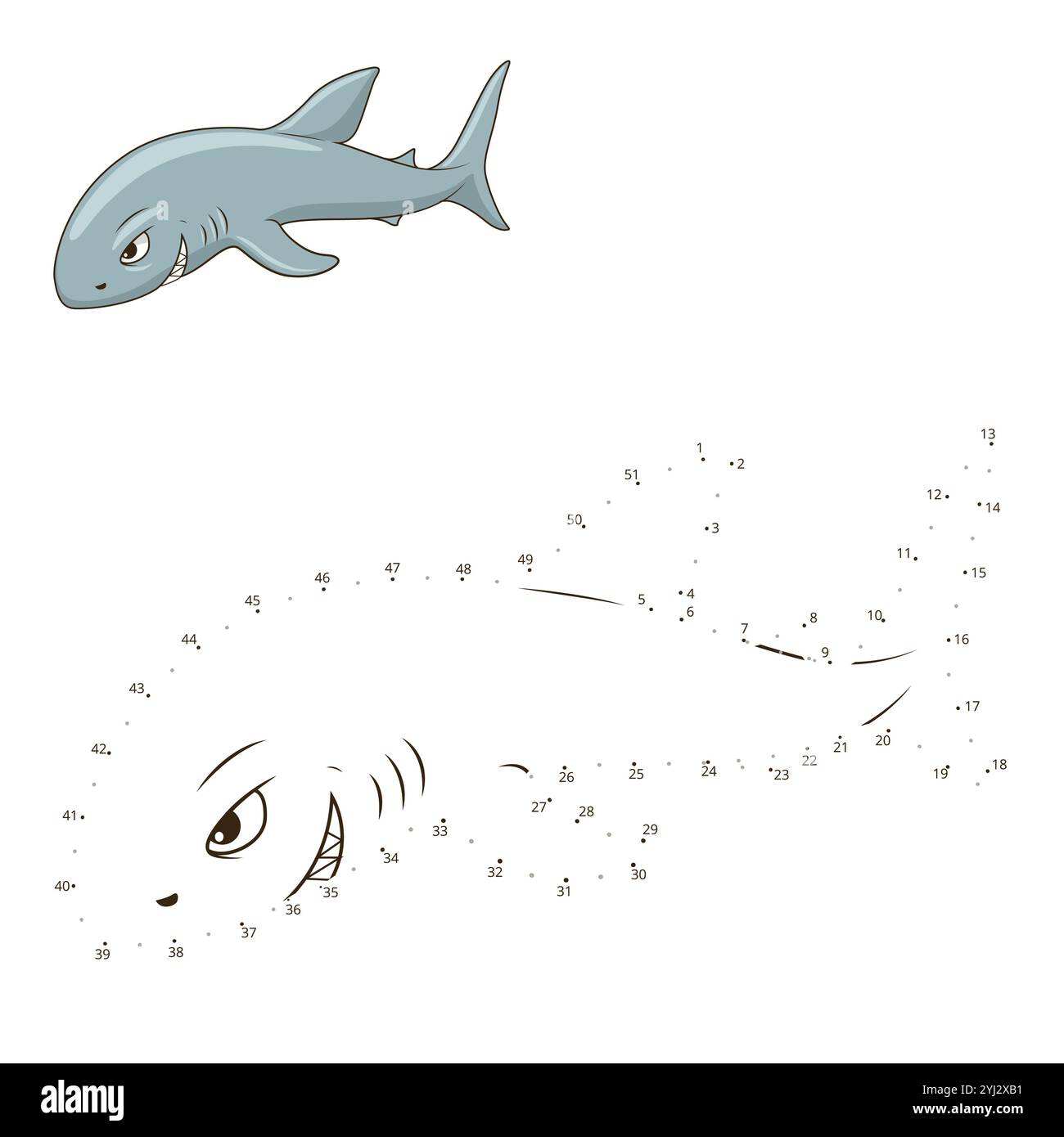 Connect the dots to draw game shark vector Stock Vector Image &amp; Art - Alamy