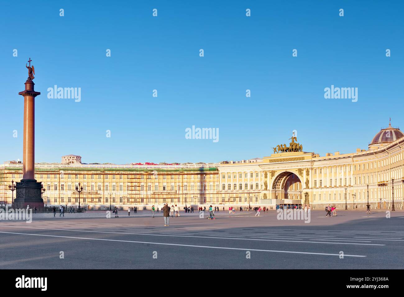 Alexander Column on Palace Square in St. Petersburg. Russia Stock Photo ...