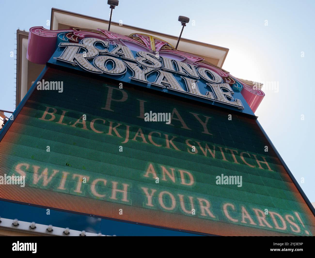 LAS VEGAS, NEVADA, USA - MAY 31, 2013:  Sign outside Casino Royale Casino Resort Hotel Stock Photo