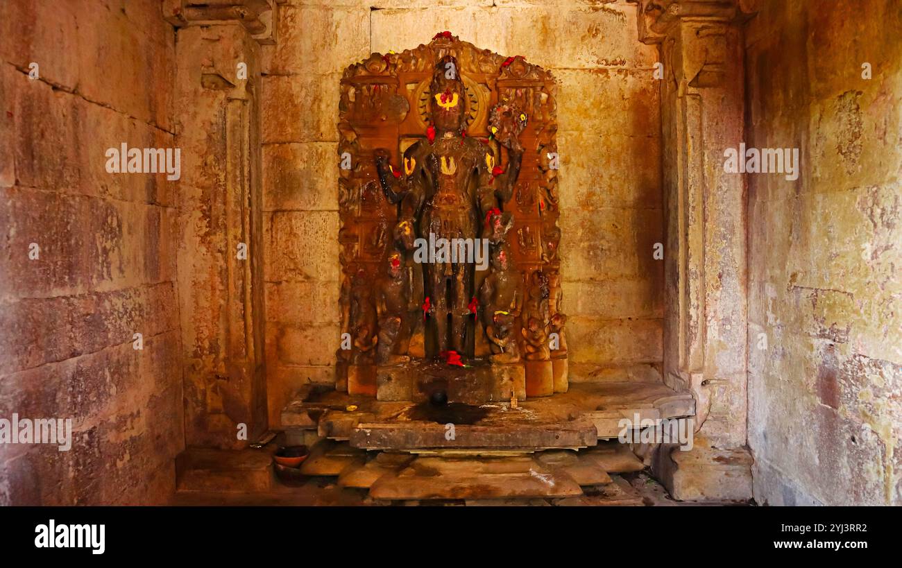 View of the Shivalinga with the face of Lord Shiva at the ancient Shiva ...