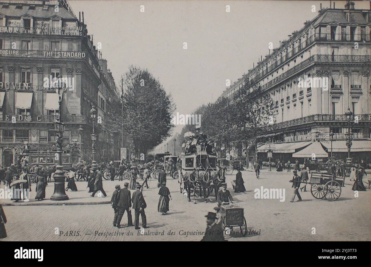 Affiche ancienne litho entoilée Grand Hôtel Paris vers 1890 /Tamagno - Collection