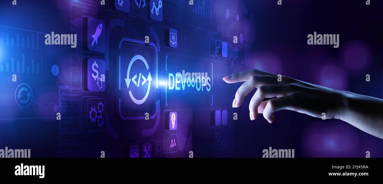 DevOps Development Operations agil programming technology concept. Stock Photo