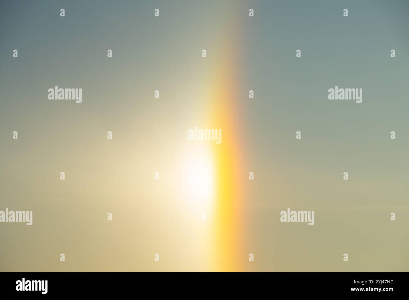 Solar halo, a rare effect seen in winter Stock Photo