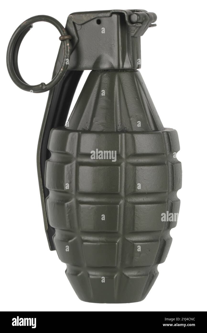Fragmentation hand grenade isolated on white background Stock Photo - Alamy
