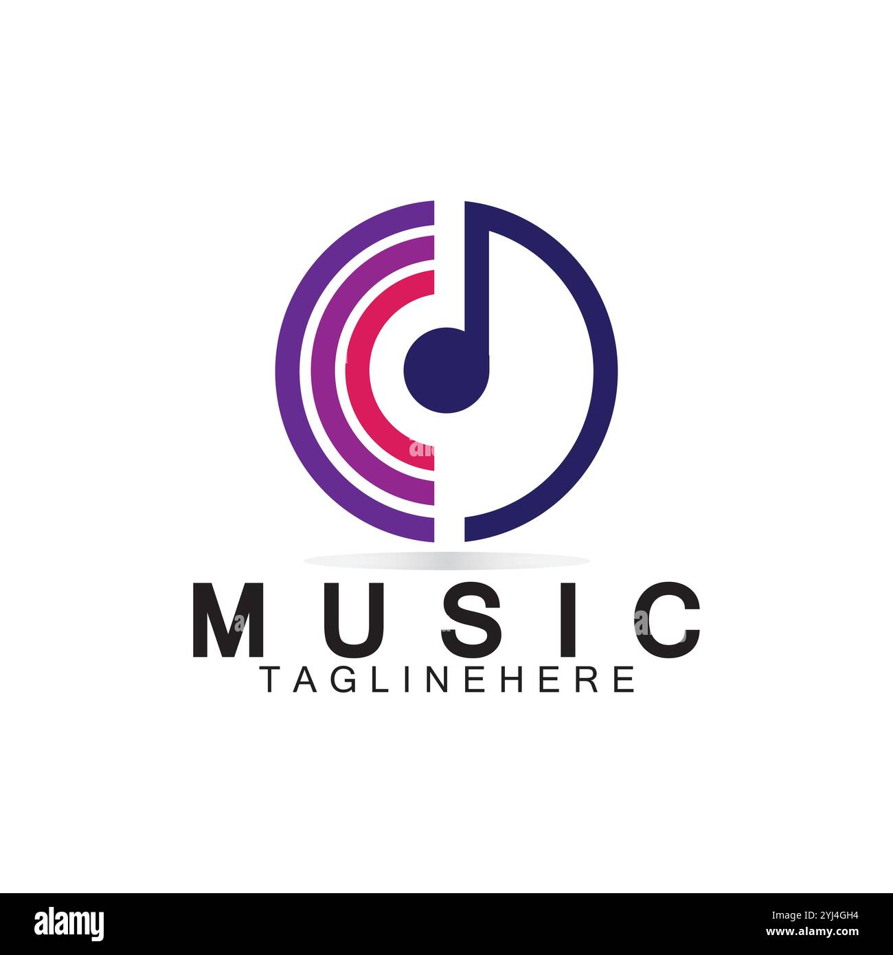 Music vector logo illustration design template Stock Vector