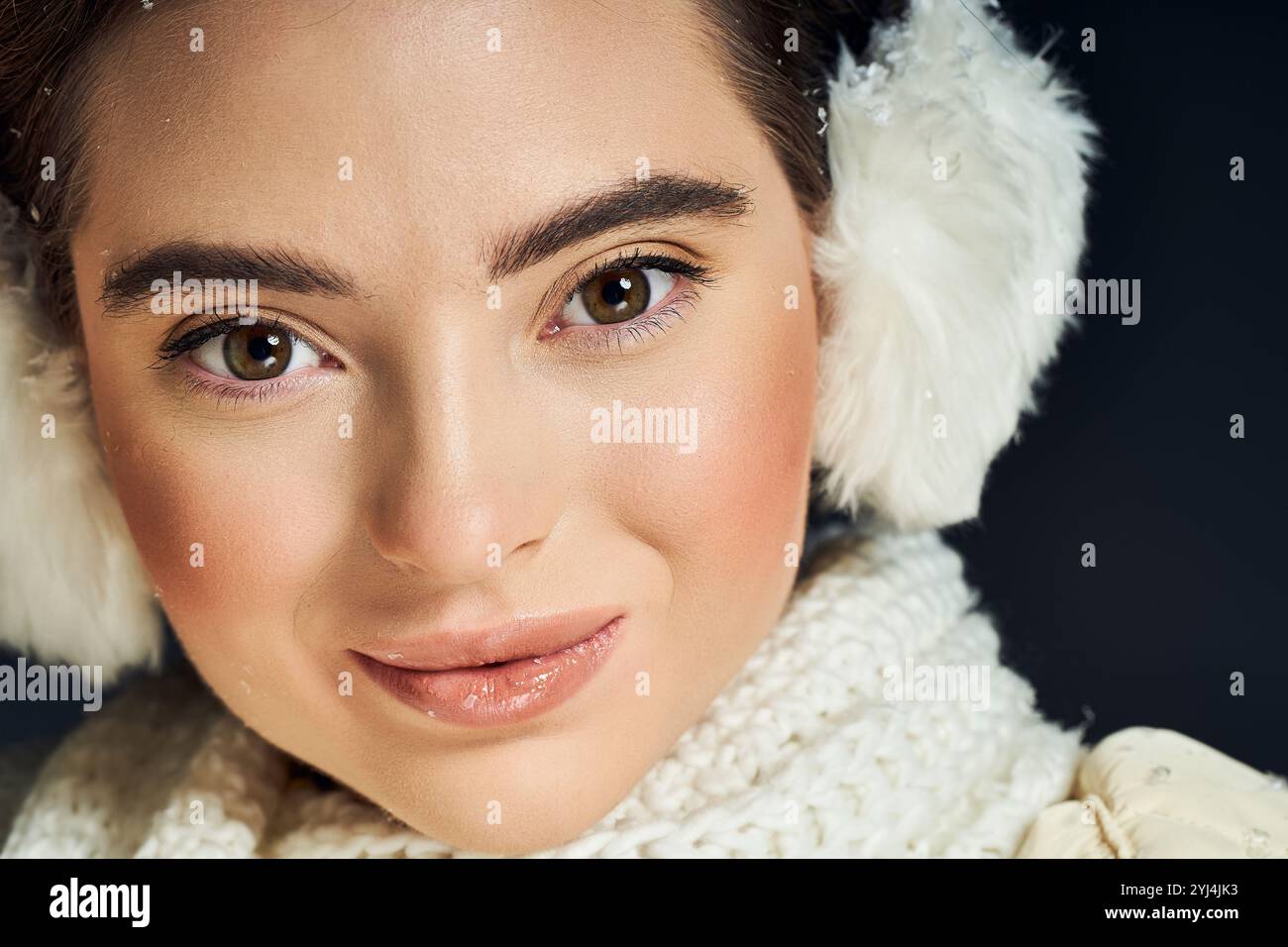 Woman glowing skin winter hi-res stock photography and images - Alamy