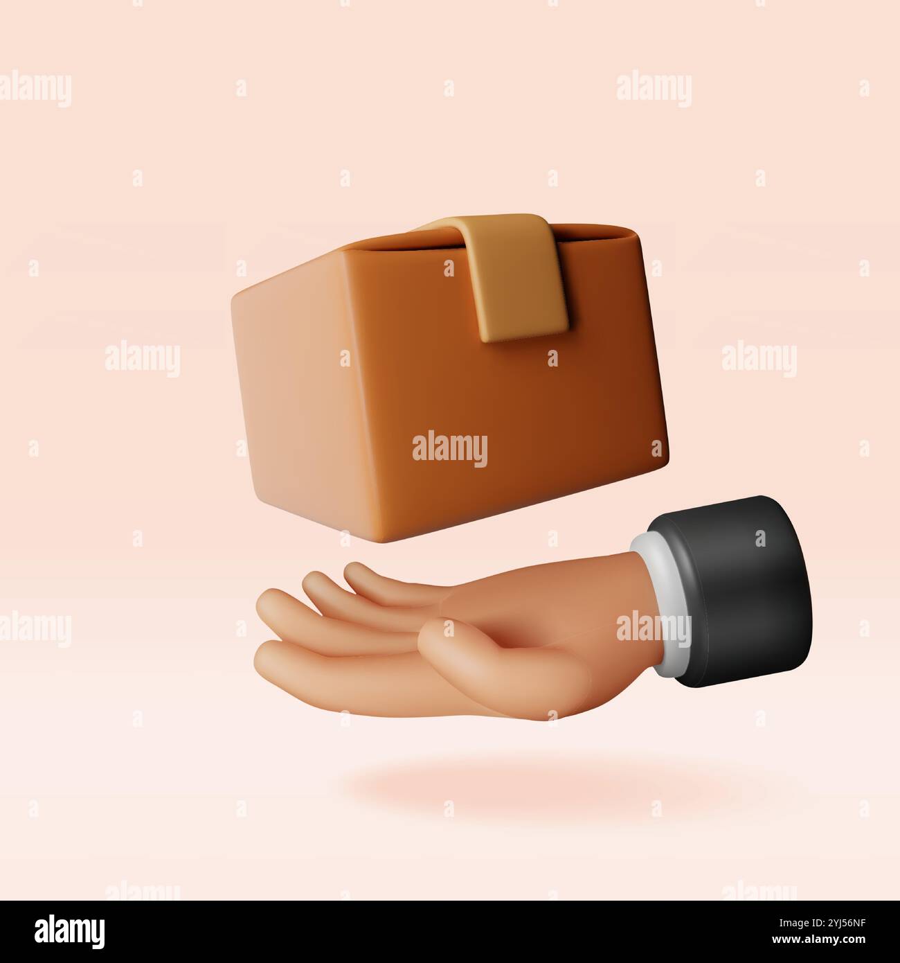 Hand open brown cardboard box Stock Vector Images - Alamy