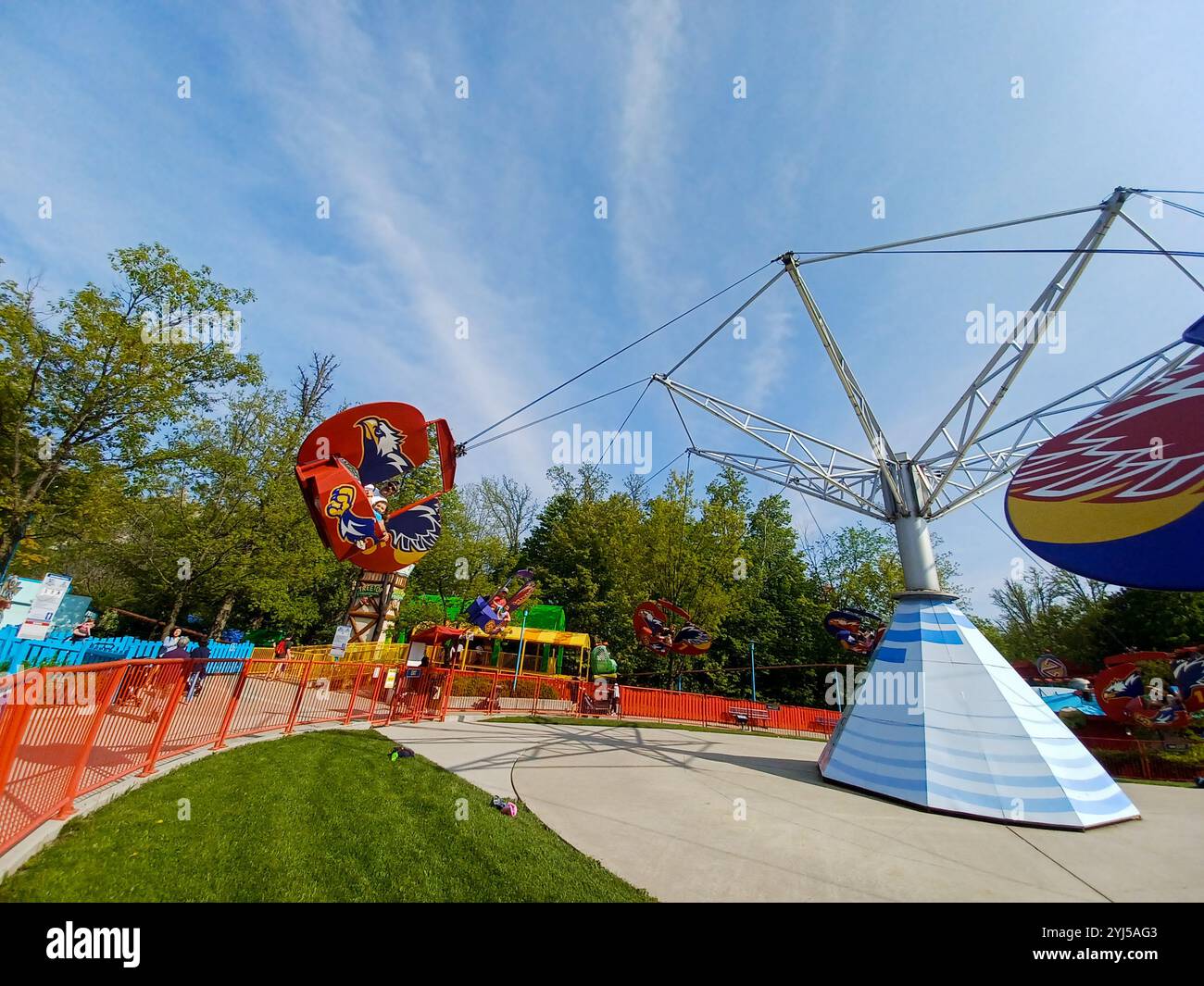 Toronto, ON, Canada – July 2, 2024: View of rides in the Wonderland ...