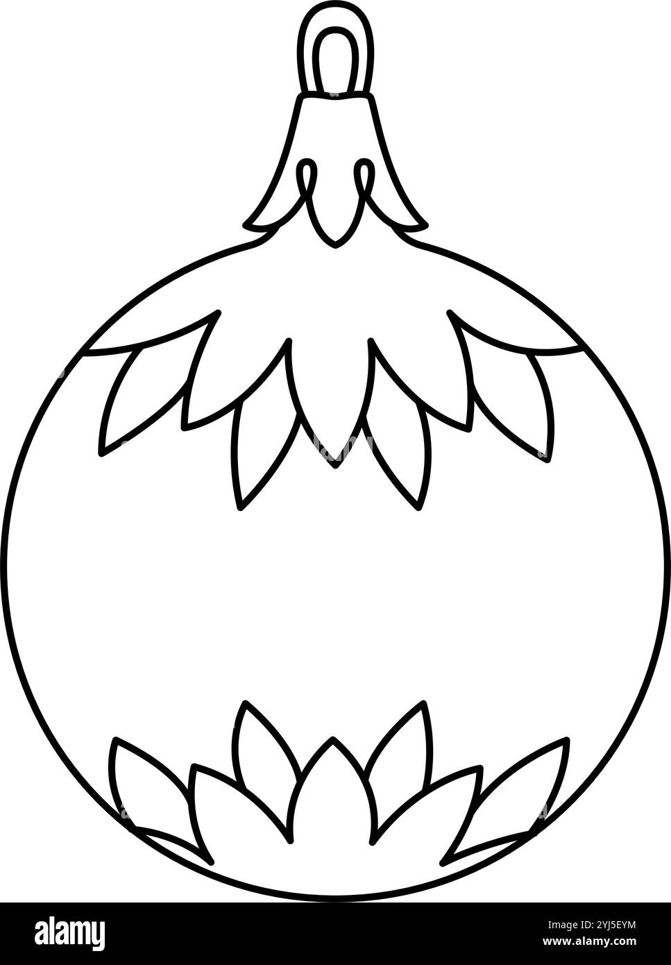 Vector christmas ball doodle style. Hand drawn black and white isolated ...