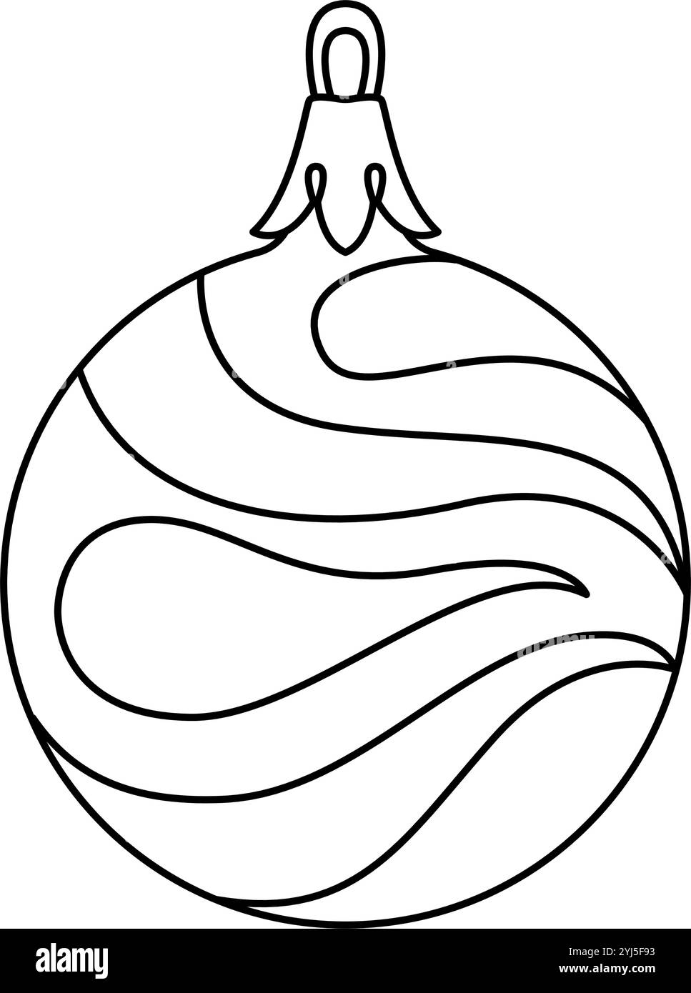 Vector christmas ball doodle style. Hand drawn black and white isolated ...