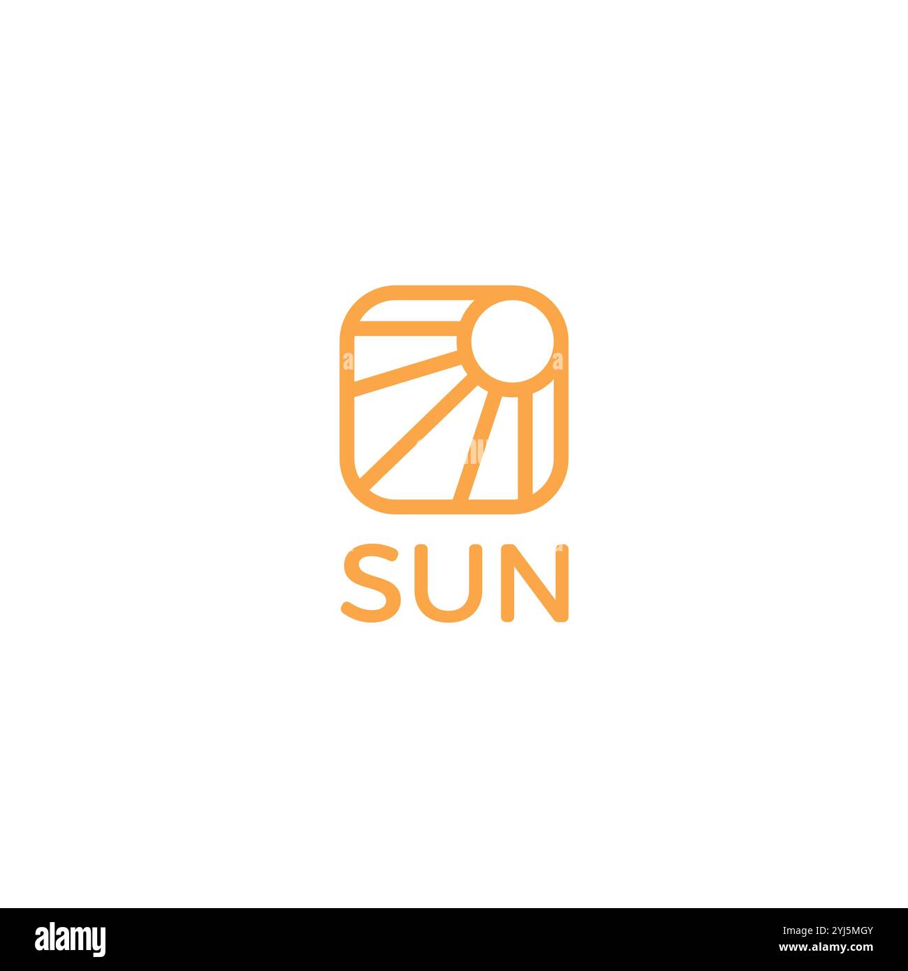 Sun Logo Vector Design. Sun Line Icon Vector Stock Vector