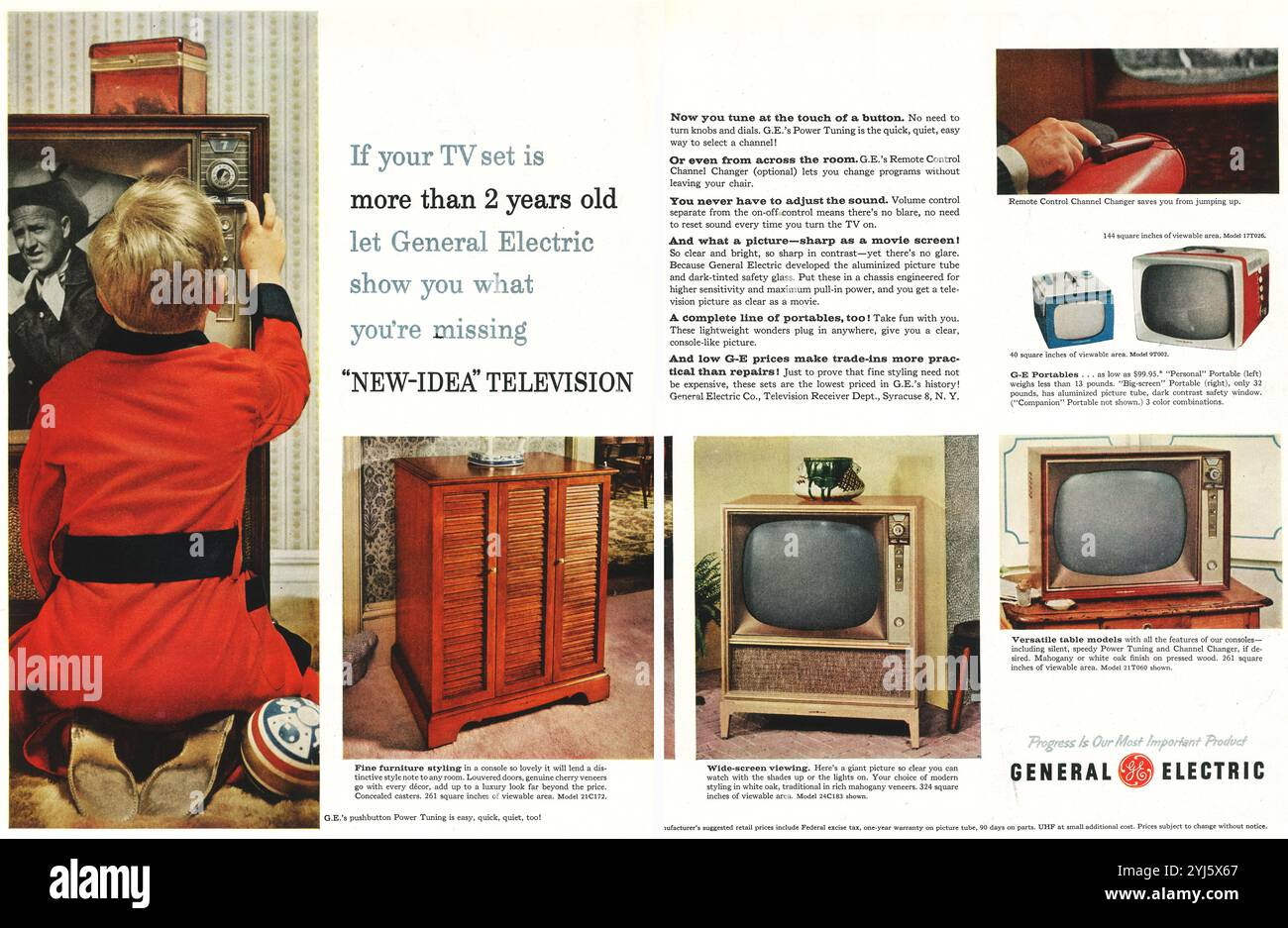 1950s usa general electric televisions hi-res stock