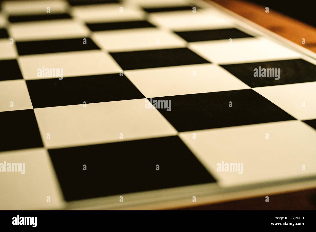 used empty chessboard close up Stock Photo