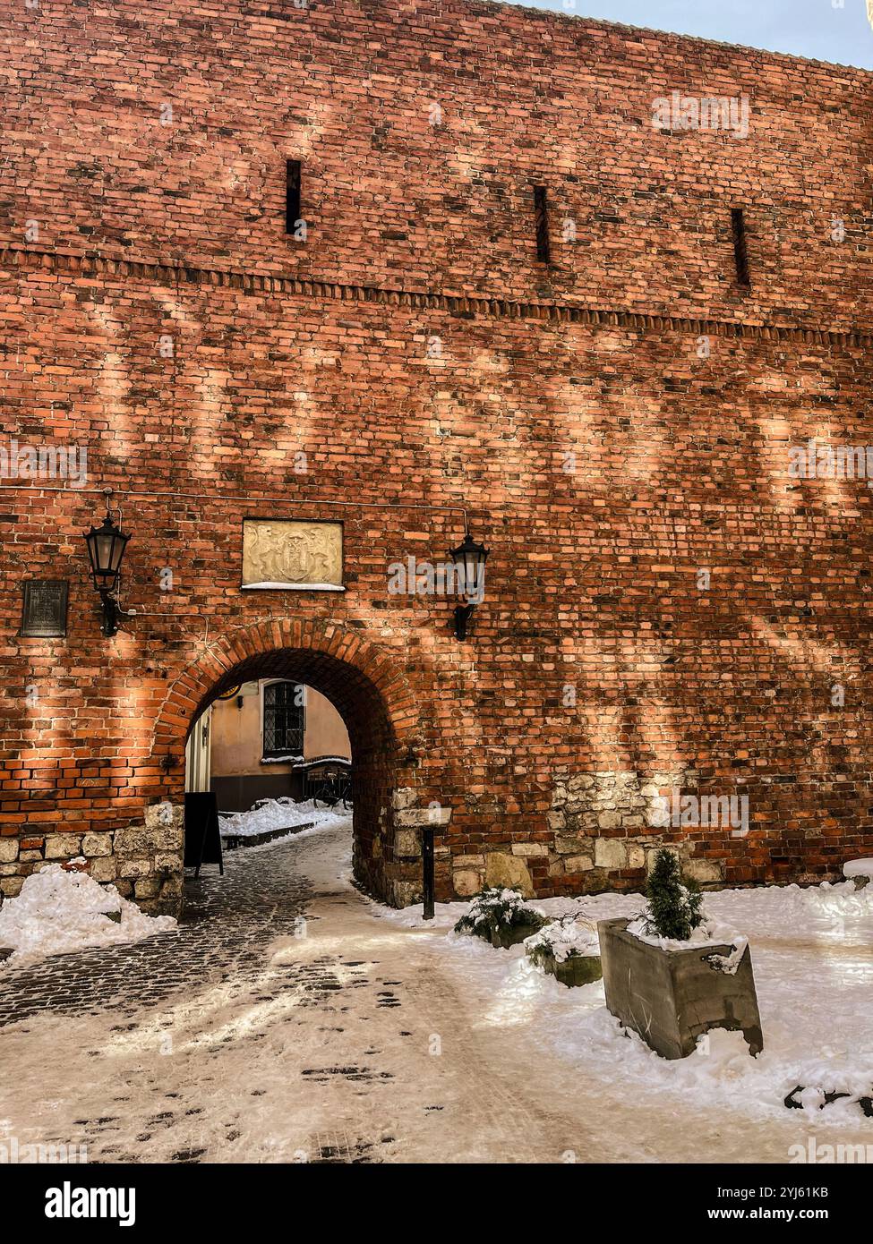 Old city Riga wall. John's Yard. Europe, Latvia, Riga. - Smartphone Captured Stock Image