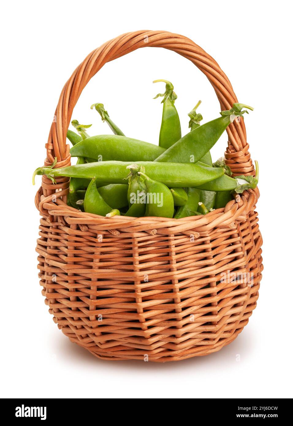 green peas basket path isolated on white Stock Photo