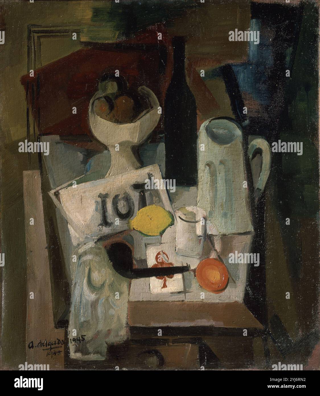 BODEGON - 1945. Author: ALVARO DELGADO RAMOS. Location: PRIVATE COLLECTION. MADRID. SPAIN. Stock Photo