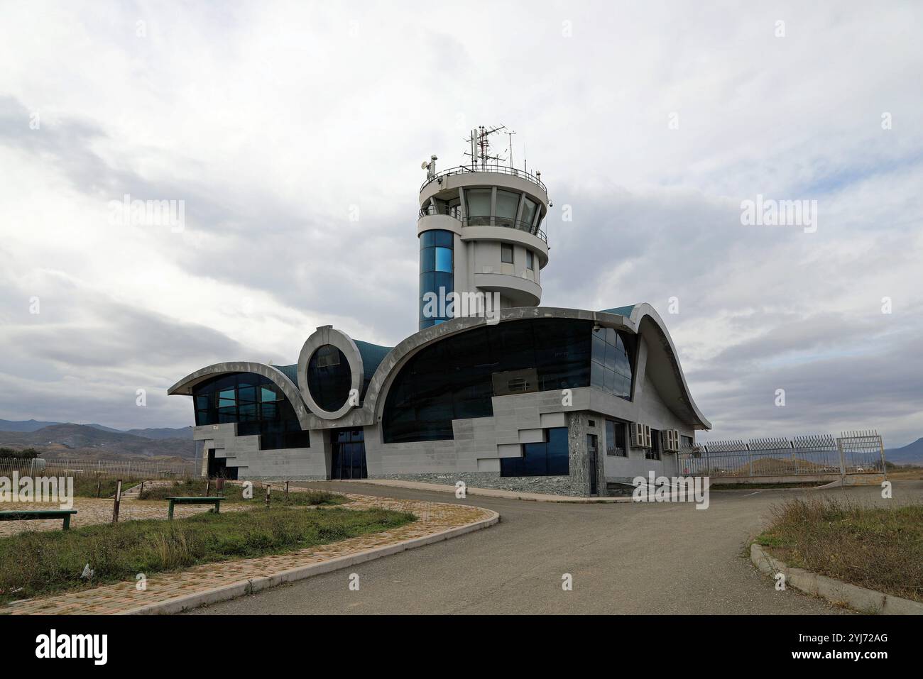 Soviet era airport at Stepanakert in the Karabakh region of Azerbaijan