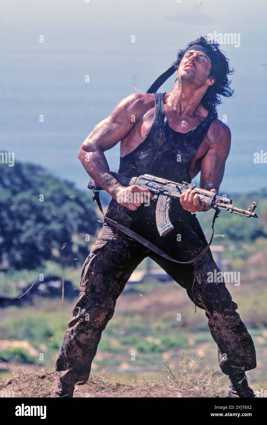 RAMBO: FIRST BLOOD  PART II  1985 TriStar/Carolco film with Sylvester Stallone Stock Photo