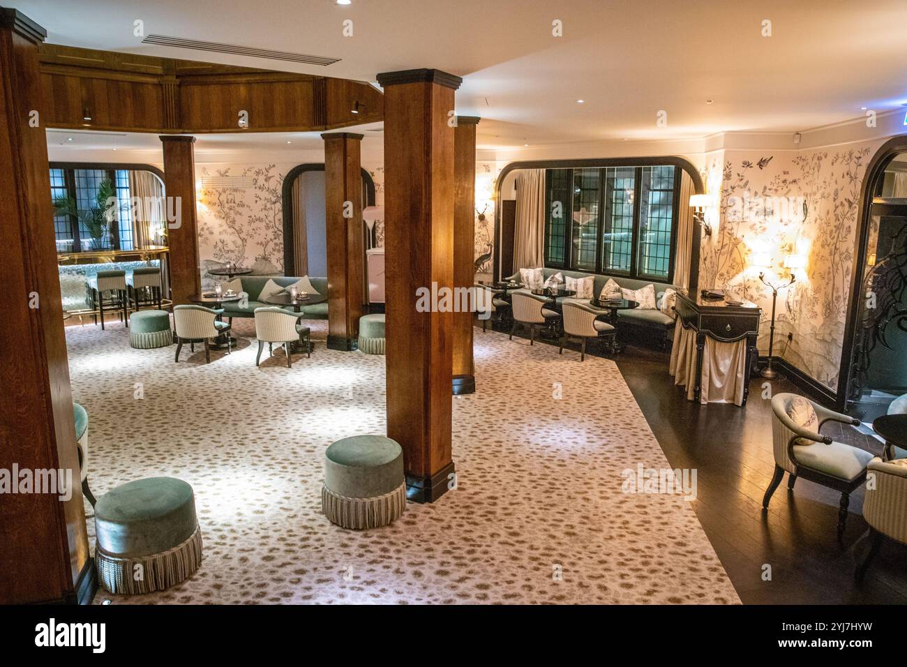 Interior of one of the bars at L'oscar hotel, London Stock Photo