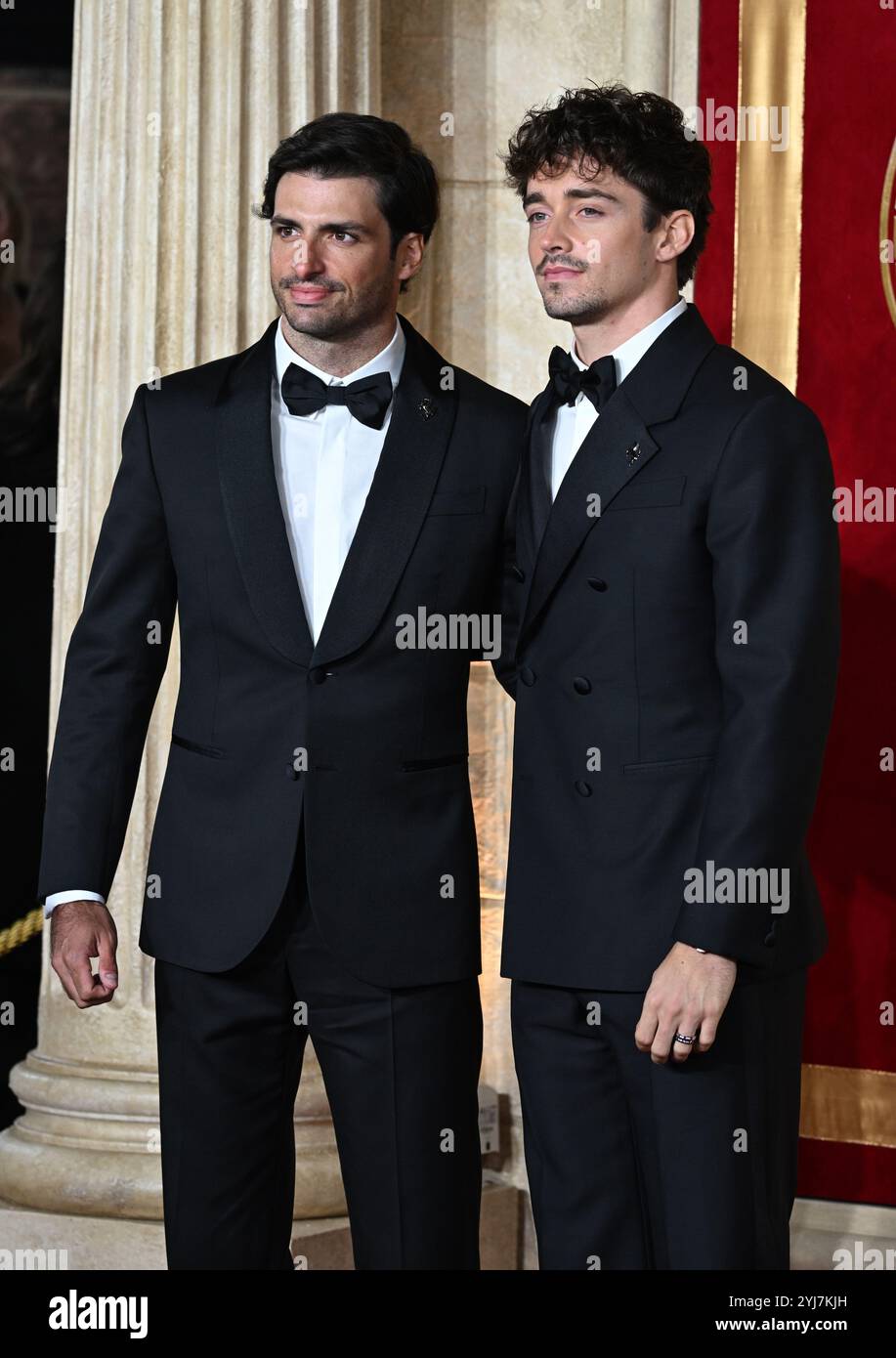 London, UK. November 13th, 2024. Carlos Sainz Jr and Charles Leclerc arriving at the Global Premiere of Gladiator II, Odeon Luxe, Leicester Square. Credit: Doug Peters/EMPICS/Alamy Live News Stock Photo