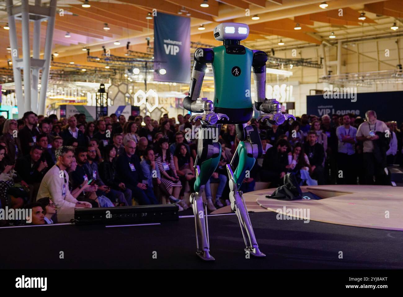 Digit the robot, from Agility Robotics, is seen during the second day of WEB SUMMIT 2024 in Lisbon, Portugal. 11th Mar, 2024. Credit: Brazil Photo Press/Alamy Live News Stock Photo