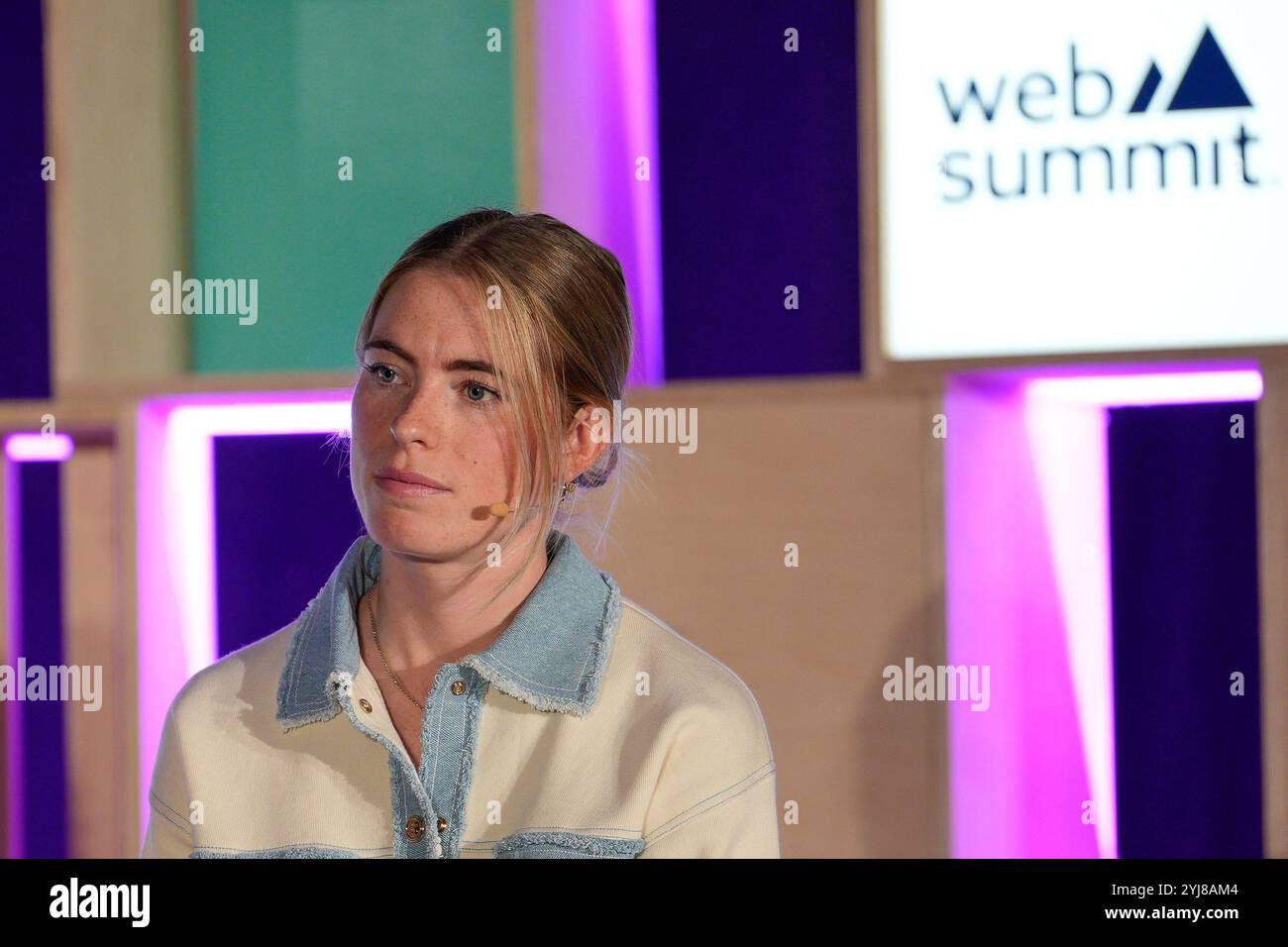 Lisboa, Portugal. 13th Nov, 2024. Demi Vollering, 2023 Tour De France Winner, Nike athlete, Entrepreneur & Investor, addresses the audience during the second day of WEB SUMMIT 2024 in Lisbon.Portugal. 11/13/2024 Credit: Brazil Photo Press/Alamy Live News Stock Photo